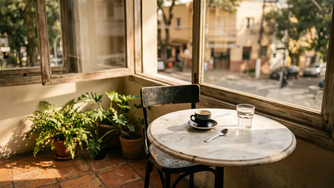 Mesa de café à tarde